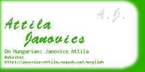 attila janovics business card